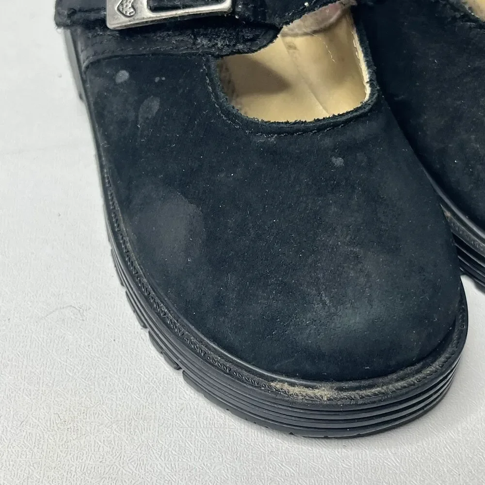 Cherokee Black Suede Mary Janes Shoes  Little Girls Size 6